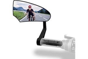 Homieway Bike Mirror for Handlebar Mount,HD Glass Bicycle Mirrors, Adjustable Bar End Bike Rear View Mirror, Scratch Resistant Handlebar Mirror for E-bike, Cycle Rearview Mirror Left (0.55-0.78")