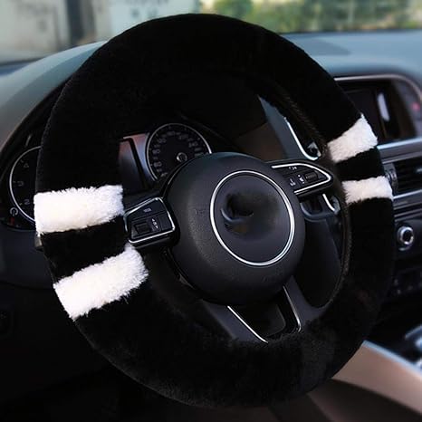 Amazon Co Jp 車のハンドルカバー38cmの保護カバー フォルクスワーゲン メルセデスベンツ Bmw およびほとんどの車のハンドルカバー 用冬のふわふわワンピースユニセックス暖かく滑り止め ホーム キッチン