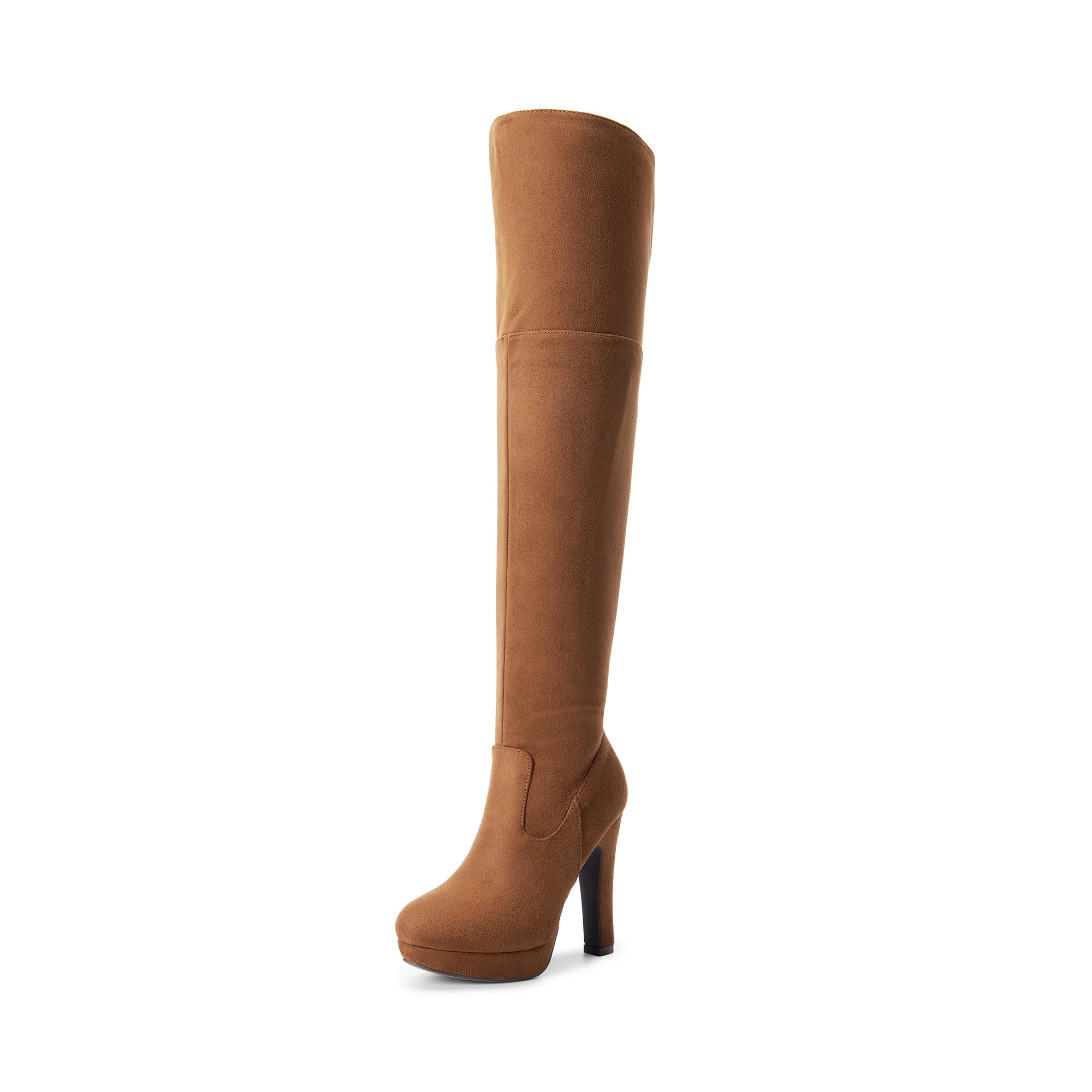 DREAM PAIRS Women's Black Chunky Thigh High Over The Knee High Heel Boots,Size 10,Brown,HIGHPLAT Image DREAM PAIRS Women's Black Chunky Thigh High Over The Knee High Heel Boots,Size 10,Brown,HIGHPLAT Image