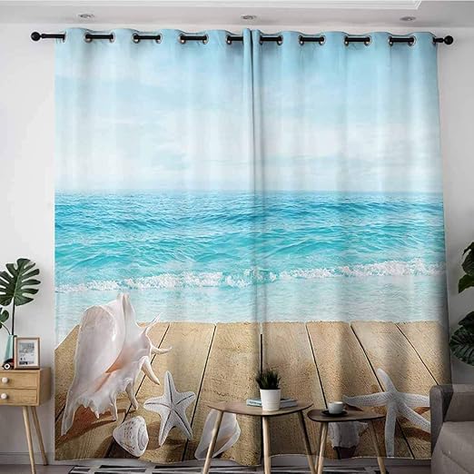 Amazon Com Onefzc Simple Curtains Beach House Wooden Pier With