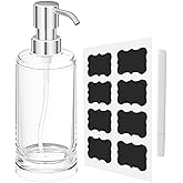 APLOP Clear Plastic Dish Soap Dispenser for Kitchen Sink, 10oz Refillable Hand Soap Dispenser for Bathroom Countertop, Modern Soap Bottle with Rust Proof ABS Pump