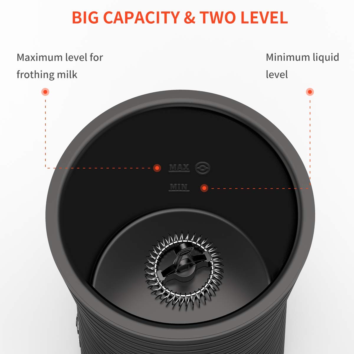 Automatic Milk Frother, Electric Milk Steamer Soft Foam Maker for Hot and Cold Milk Froth, Cappuccino Hot Chocolate, Coffee, Latte, Warmer Heater, Non-Stick Interior