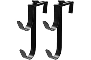 Zhitaoxun Adjustable Aluminum Pool Pole Hanger,Pool Fence Hooks for Pool Poles,Swimming Pool Pole Hook,Heavy Duty Fence Hooks for Pool Hose Pool Skimmer Accessories (2, Black)