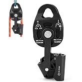 Single Swivel Pulley, 12.5-25KN/1250-2500KG High Strength Antiskid Lifting Pulley for 8-12mm/0.3-0.47in Rope, Heavy Duty Ascender Riser Equipment for Outdoor Rescue, Heavy Object Transport