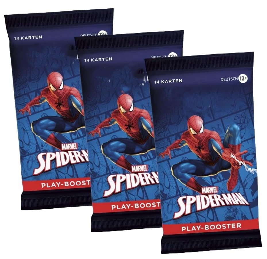 3 x Magic Marvel's Spider-Man Play Booster (EN) | English Cards | Spider-Verse Crossover | Includes HeartGlobal Shipping Protection