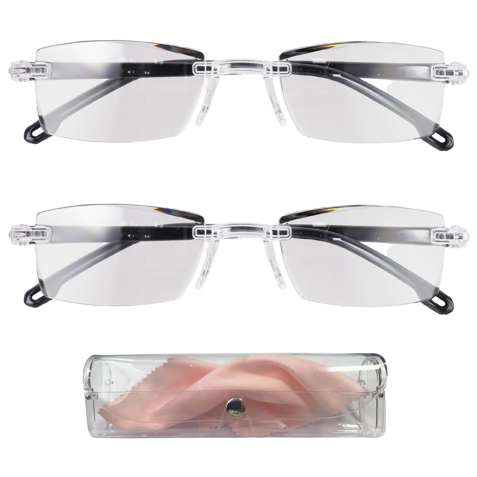 Photo 1 of 2 Pcs of Auto Focus Glasses, Intelligent Zoom Anti-Blue Light Presbyopia Glass with Case and Glasses Cloth, Smart Zoom Reading Glass