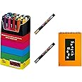 Uni-posca Paint Marker Pen SPECIAL (b-set) , Mitsubishi Pencil Uni Posca Poster Color Marking Pens Fine Point 15 Colours (PC-3M15C), Gold and Silver -Japan Import