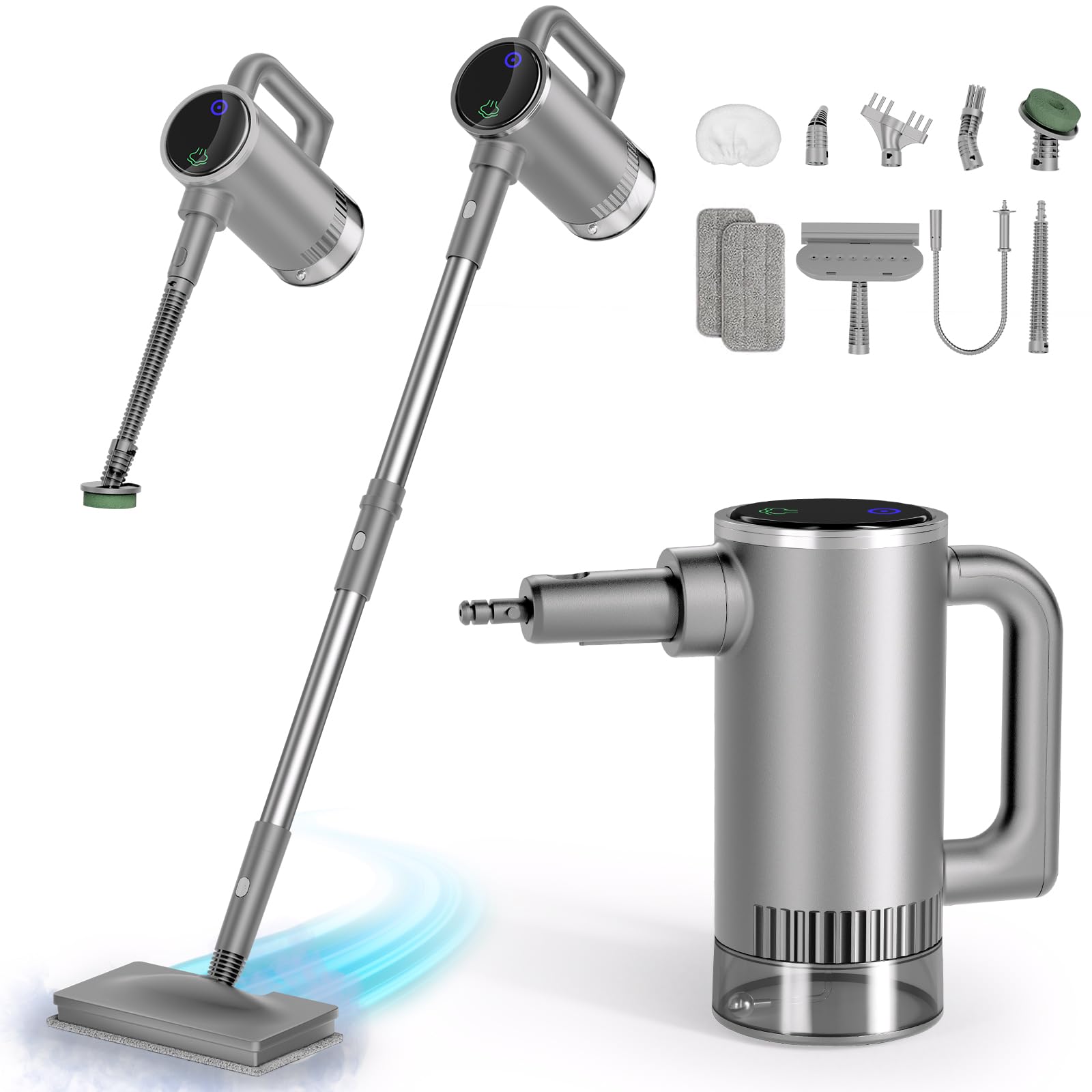 Photo 1 of 11-in-1 Steam Mop - Detachable Handheld Steam Cleaner with 380mL Tank, 260? Floor Steamer for Hardwood, Tile, Grout, Windows, Bath & Kitchen - 3-Level Steam Control, Multi-Purpose Floor Steam Cleaner