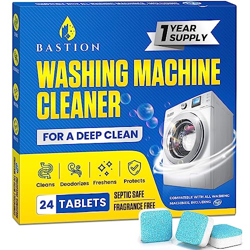 Bastion Washing Machine Cleaner Tablets 24 pack Powerful Descaler Deep