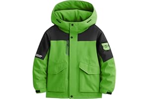 BANTREK Boy's Ski Winter Coat - Lightweight Insulated Waterproof Snow Jacket Hooded Windproof Warm Outerwear for Kids