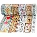 Crafty Rabbit Vintage Travel Washi Tape - Set of 6 Rolls - 196 Feet Total - Multicolor