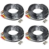 ABLEGRID 4 Pack 100ft bnc Video Power Cable Security Camera Cable Wire Cord for CCTV dvr Surveillance System (Included 2X BNC to RCA connectors with Each Cable)