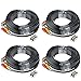 ABLEGRID 4 Pack 100ft bnc Video Power Cable Security Camera Cable Wire Cord for CCTV dvr Surveillance System (Included 2X BNC to RCA connectors with Each Cable) primary