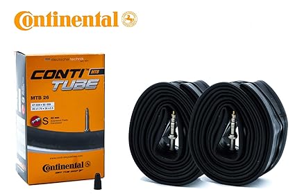 2 Stück 26 Zoll Continental Fahrrad Schlauch MTB City 47/62-559 SV42 Sclaverand Ventil Tube