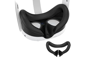MVIIOE VR Silicone Face Cover Compatible with for Meta Quest 3 Original Headset for Quest 3 Face Cover Sweatproof Quest 3 Face Pad Replacement Non-Slip Quest 3 Accessories(Black)