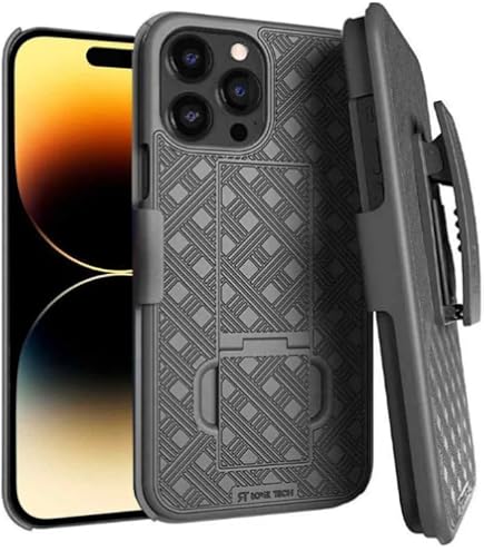 Custodia Posteriore Trasparente Slim TPU Con Clip Da Cintura Per IPhone 15/14 Pro Max