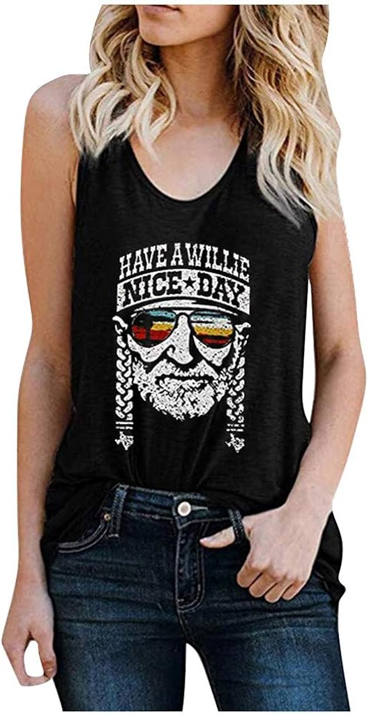 Crazylover Sun Sunflower Tank Tops Women Summer Sleeveless Vest Cute Funny Graphic Tees Tank T Shirt Letter Print Shirt