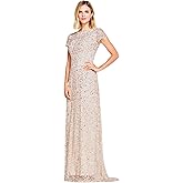 Adrianna Papell Womens Short-Sleeve All Over Sequin Gown