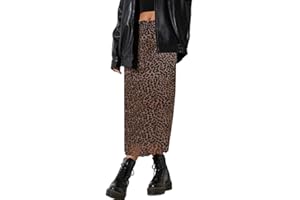 SOFIA'S CHOICE Midi Skirts for Women Elastic High Waisted A Line Flowy Floral Skirt