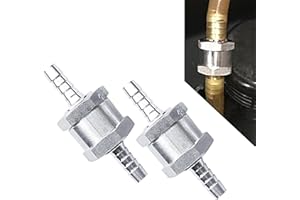 Leediga 2-Pack Automobile One-Way Check Valve, Alloy Waterproof Anti-Rust, 3/8"/10mm Gasoline Diesel Fuel Line for Most Cars RVs Boats (Silver)