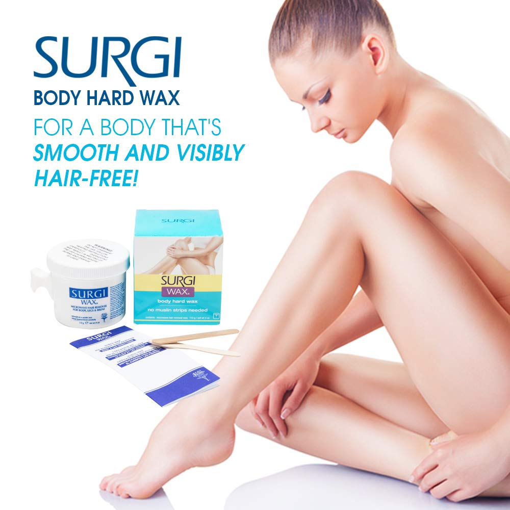 Surgi-wax Microwave Hair Removal Hard Wax for Body, 4-Ounce Boxes (Pack of 2)