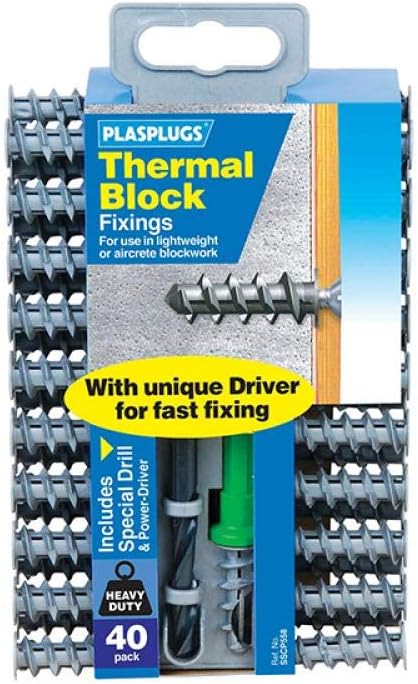 Plasplugs PLASSCP558 Aercrete Fixings, Set of 10, Silver - Image 3