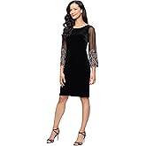 Alex Evenings Womens Short Velvet Cocktail Dress with Beading Detail (Reg Petite)