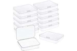 MFDSJ 6 Pcs Mini Plastic Storage Containers Box with Lid, 4.5x3.4 Inches Clear Rectangle Box for Collecting Small Items, Beads, Game Pieces, Business Cards, Crafts Accessories
