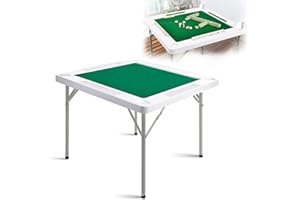 BBTEQEKN Mahjong Table, with Dimensions of 35 x 35 x 30 inches When Open, 4-Player Folding Card Game Table for Mahjong Poker 