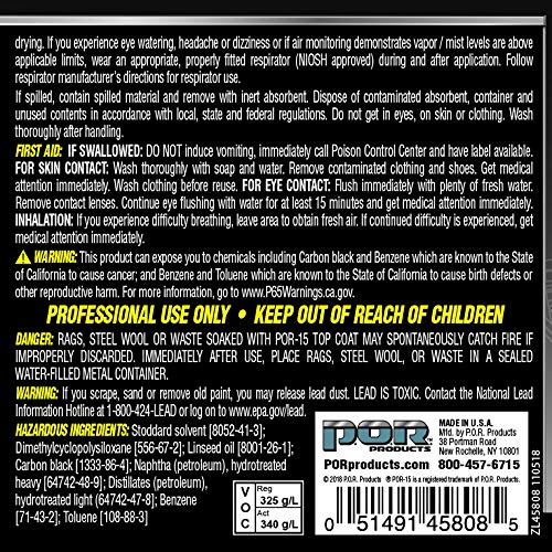 POR15 Gloss Black Top Coat Paint 16 fl oz Direct to Metal Paint