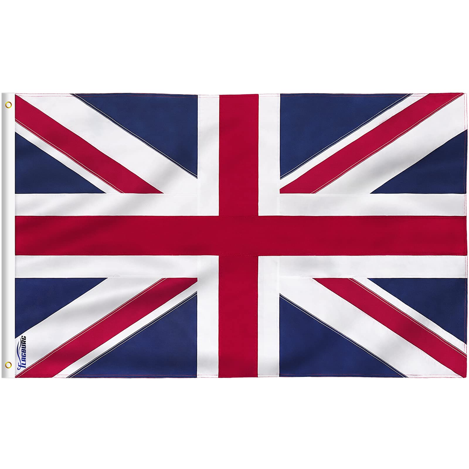 FLAGBURG Union Jack 8ft x 5ft Large United Kingdom Flag for Flagpole - UK Flag With Eyelets, Double Stitched, Brass Grommets (150x240cm)