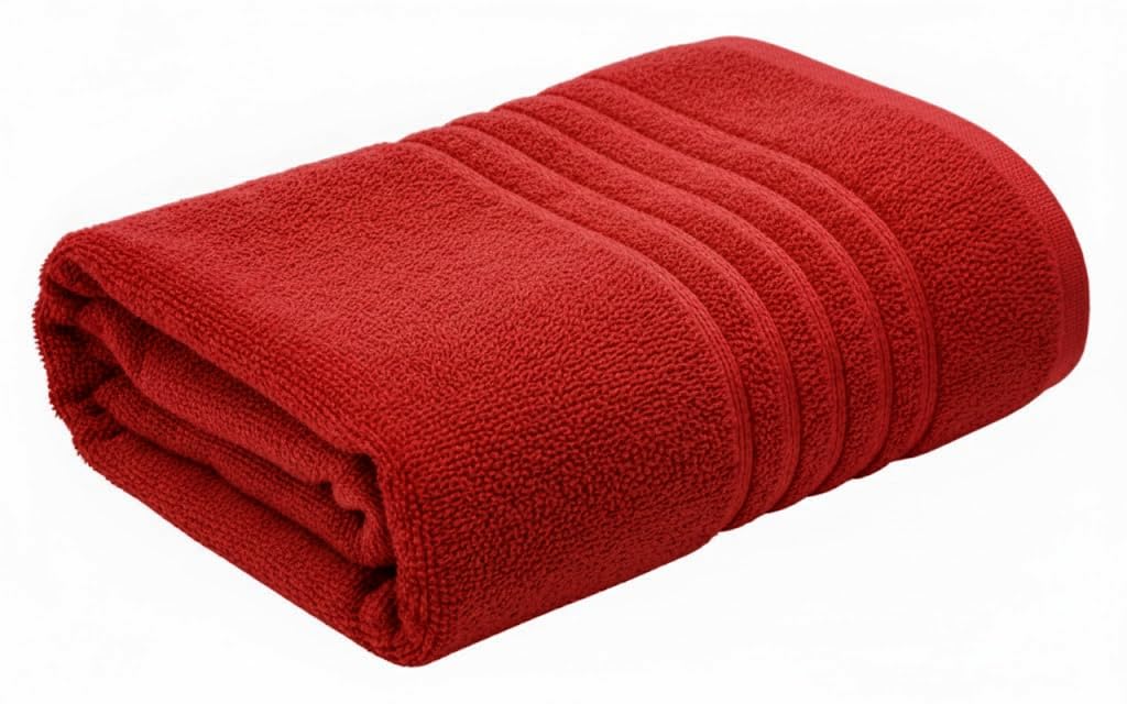 EDB Extra Large Super Jumbo Bath Sheet 100 x 150 cm, 600-GSM Ultra Soft XXL Bath Sheet 100% Egyptian Cotton Big Size Bathroom Shower Large Bath Towel (Red, 1)