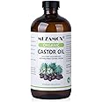 Castor Oil Organic Cold Pressed Unrefined Glass Bottle, 100% Pure and Hexane Free, Ideal for Castor Oil Pack, Skin Care, and Hair Growth, 16 Fl Oz