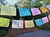 MesaChic MEXICN Papel PICADO Banner Pastel Colors Large Paper 18' feet Long Bunting