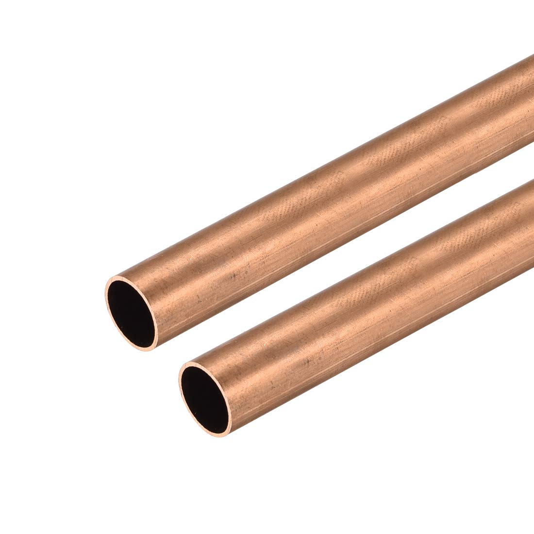 sourcing map Copper Round Tube, 9mm OD 0.5mm Wall Thickness 300mm Long Straight Pipe Tubing 2 Pcs
