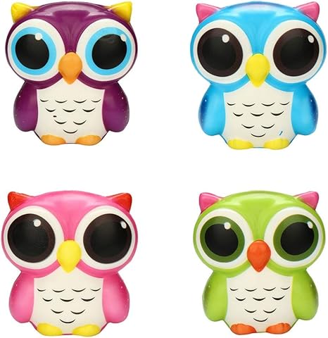 Amazon Co Jp Denzar スクイーズ ストレス解消おもちゃ かわいいフクロウのスクイッシー ゆっくり元に戻るカートゥーン人形 クリームの香り付き ストレス解消おもちゃ 子供と大人用 ホーム キッチン