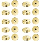 Stainless Steel Earring Backs, 2mm Flat Back Earrings for Stud, 20pcs Gold 20G(0.8mm) Screw Replacement Backs for Women Men Earrings Studs Dainty Push Pin Cartilage Earring