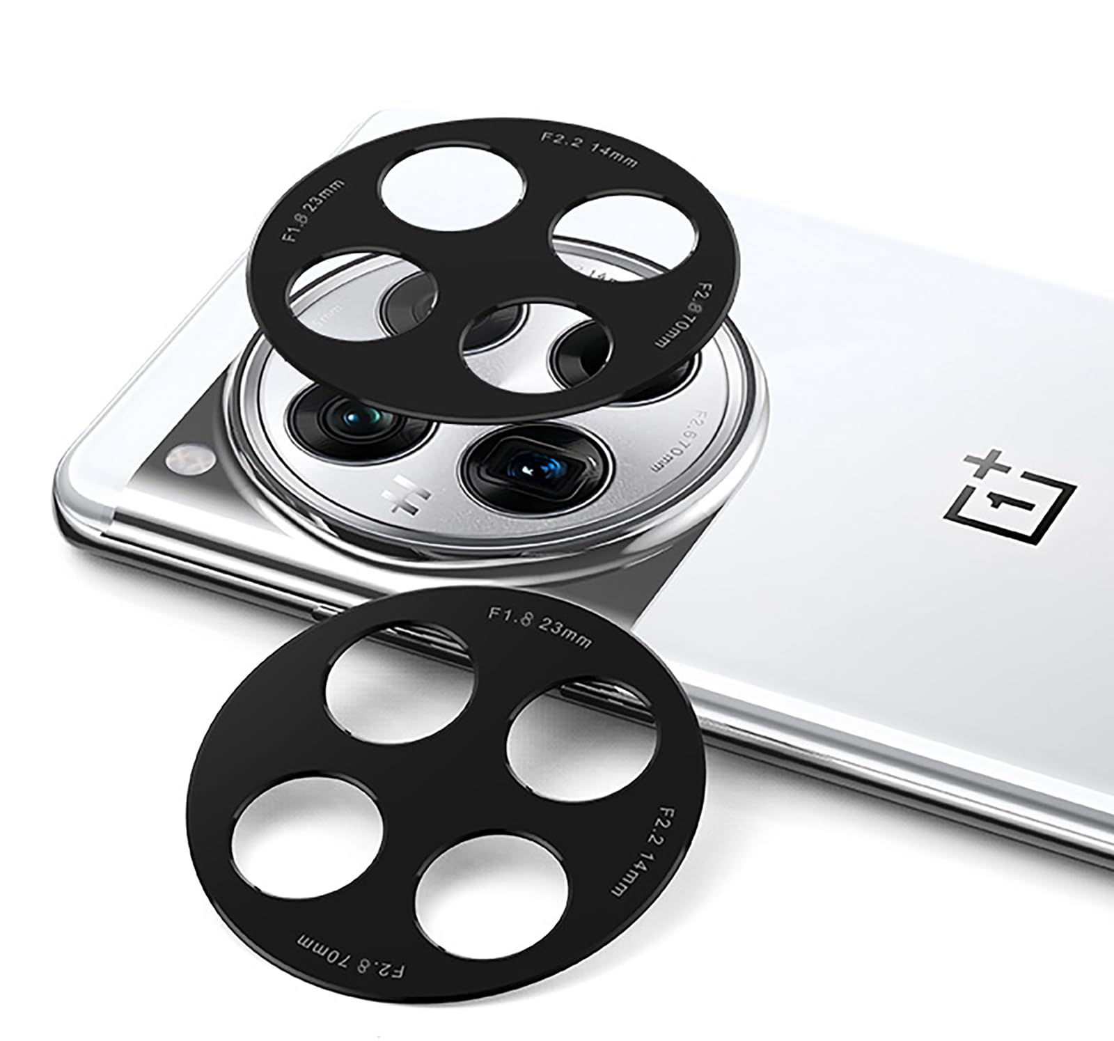 GIOPUEY Camera Lens Protector Compatible with OnePlus 12,[2 Pack] Camera Lens Metal Protectors [Does Not Affect Imaging] 360° Camera Protection for OnePlus 12 (Black)