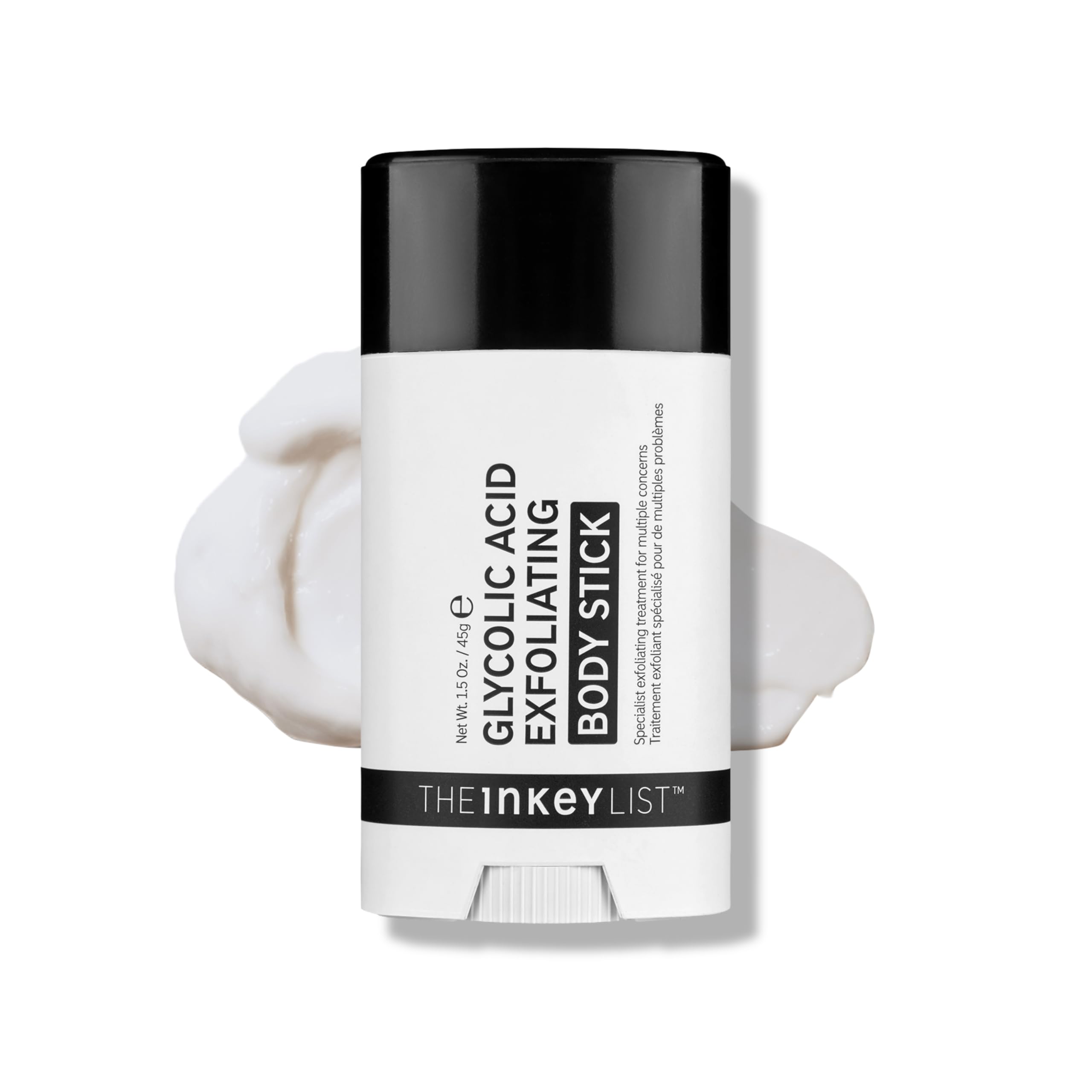 The INKEY List Glycolic Acid Exfoliating Body Stick 45g, Multiple Concerns, One Targeted Solution, Delivers Deep, Effective Exfoliation, Fragrance Free, Suitable For All Skin Types