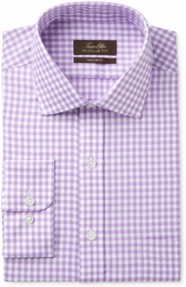 Mens Non-Iron Herringbone Button Up Dress Shirt