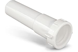 FLEXCRAFT HIGHCRAFT Q4468 Plastic 6 Inch Extension Tube for Tubular Drain Applications 1-1/2 Inch White