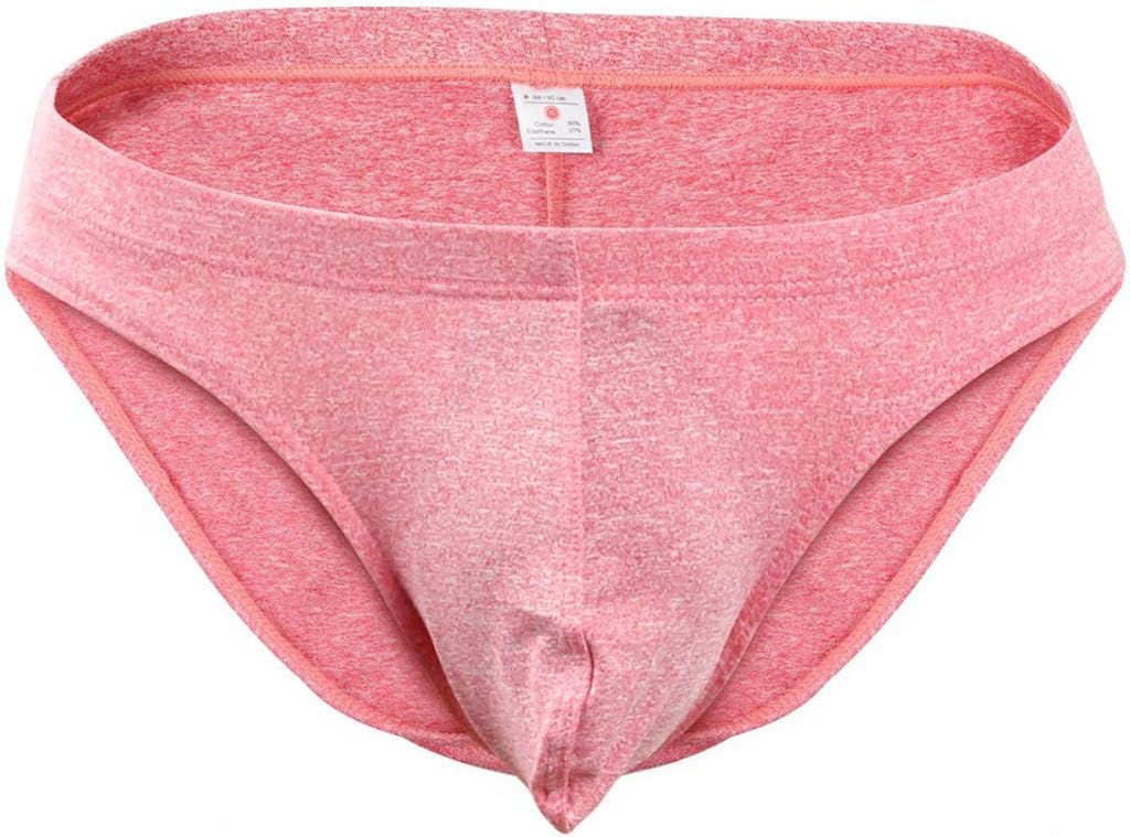 FEDULK Mens Solid Bikini Thongs Underwear Breathable Underpants Lightweight Pouch Stretch Briefs Panties
