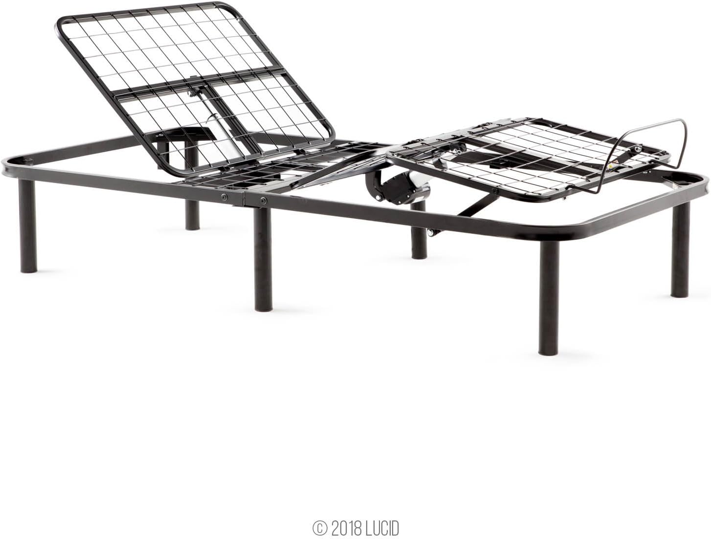 LUCID Steel Frame Adjustable Bed Base, Twin XL