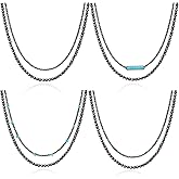 CASDAN 4 PCS Western Navajo Pearl Layered Necklaces for Women Cowgirl Country Vintage Beaded Necklace Bohemian Turquoise Choker