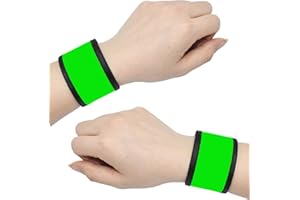 AMNQUERXUS LED Glow Slap Bracelets Light Up Wristbands Flashing Arm Wrist Bands High Visibility Safety Gear Lights for Cycling Walking Running Concert Camping Outdoor Sports, Fits Women Men Kids