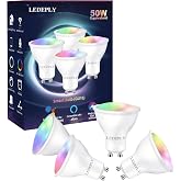 LEDEPLY GU10 Smart Spot Light Bulb Compatible with Alexa, Google Home, SmartThings, 5W WiFi LED Track Light Bulbs, Color Changing, No Hub Required, 4 Pack