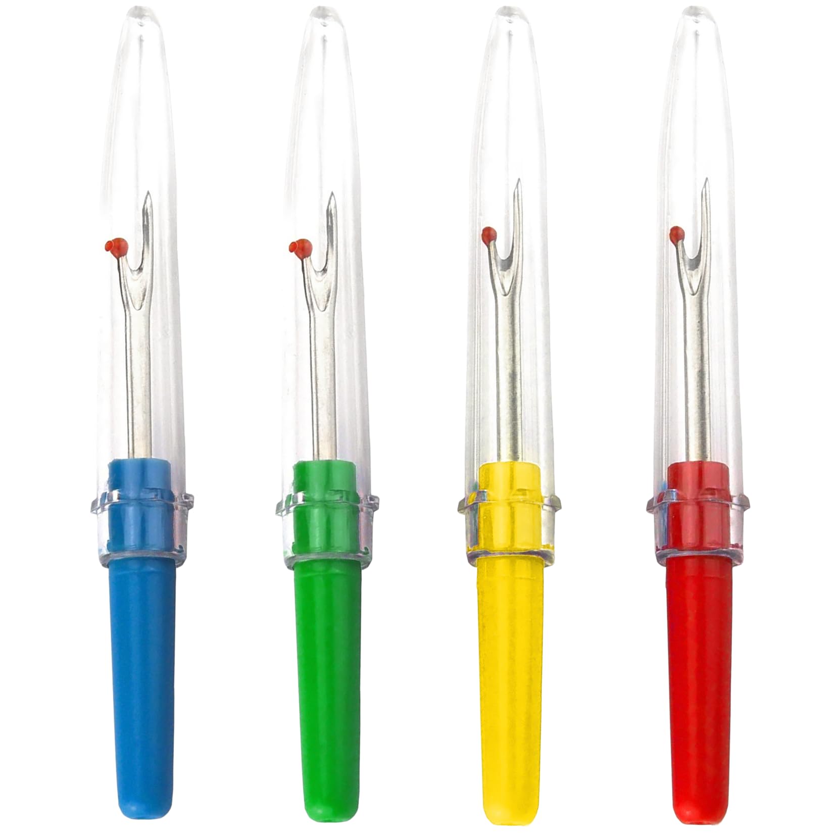 Faden & Nadel Seam Ripper Set: 4 Seam Rippers, 8.5 cm Long, with Protective Cap