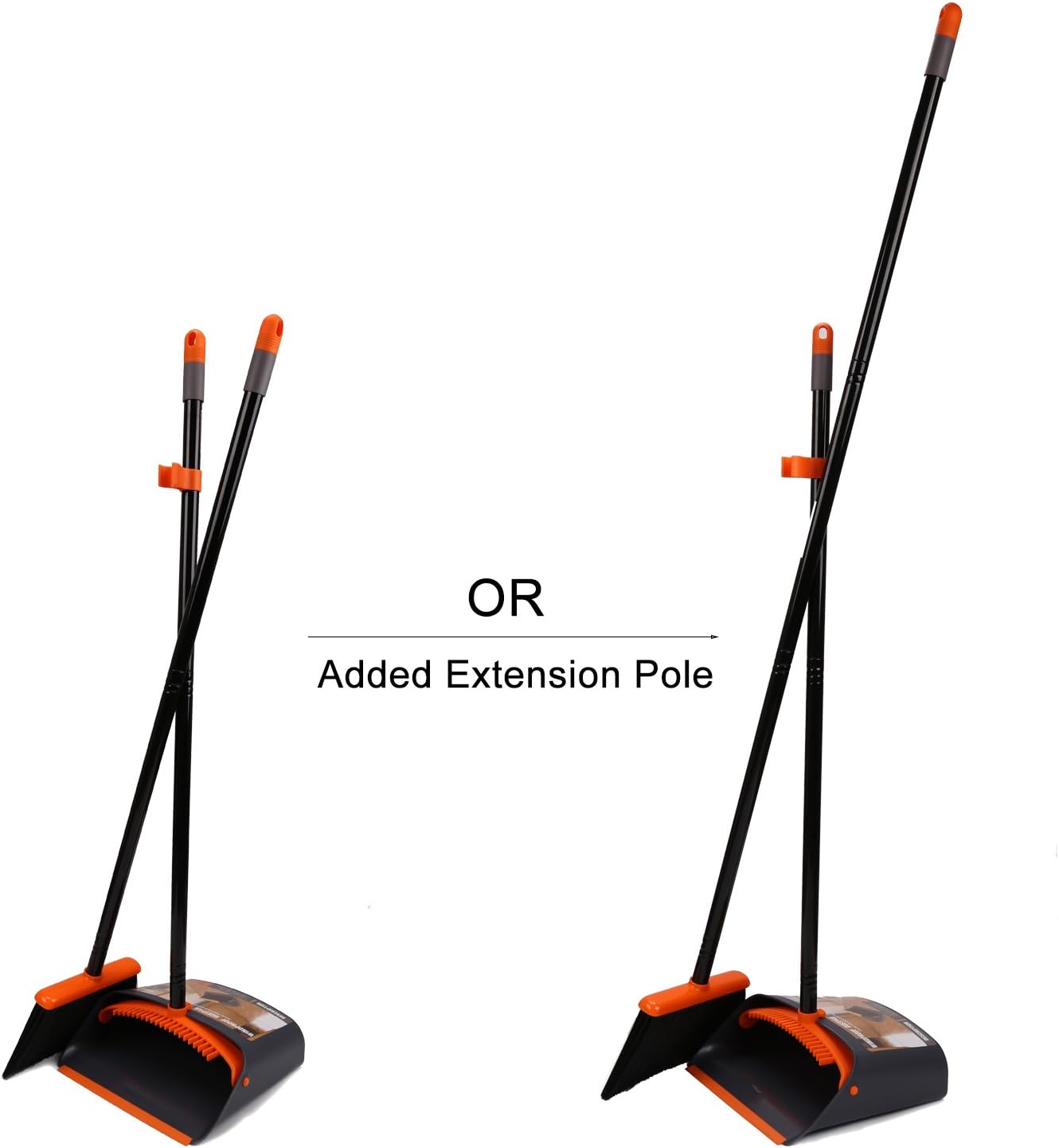 TreeLen Broom and Dustpan/Dustpan with Broom Combo with 52" Long Handle for Home Kitchen Room Office Lobby Floor Use Upright Stand Up Dustpan and Broom Set: Home & Kitchen