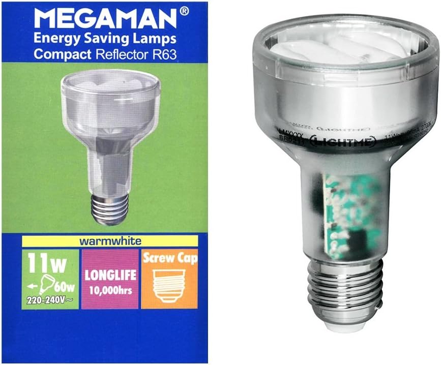 Pack of 2 Megaman ES E27 Energy Saving R63 Reflector Spotlight Bulbs