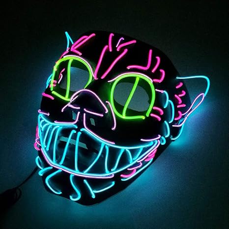 Elvis Presley Glowing Mask 3 Types Of Flash Mode El Cold Light Mask For Christmas Carnival Costume Cosplay Domino Amazon De Kuche Haushalt